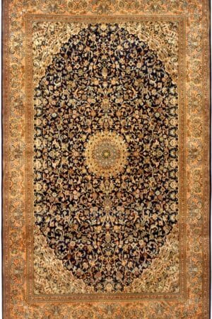 Traditional Persian Kashan Silk Rug